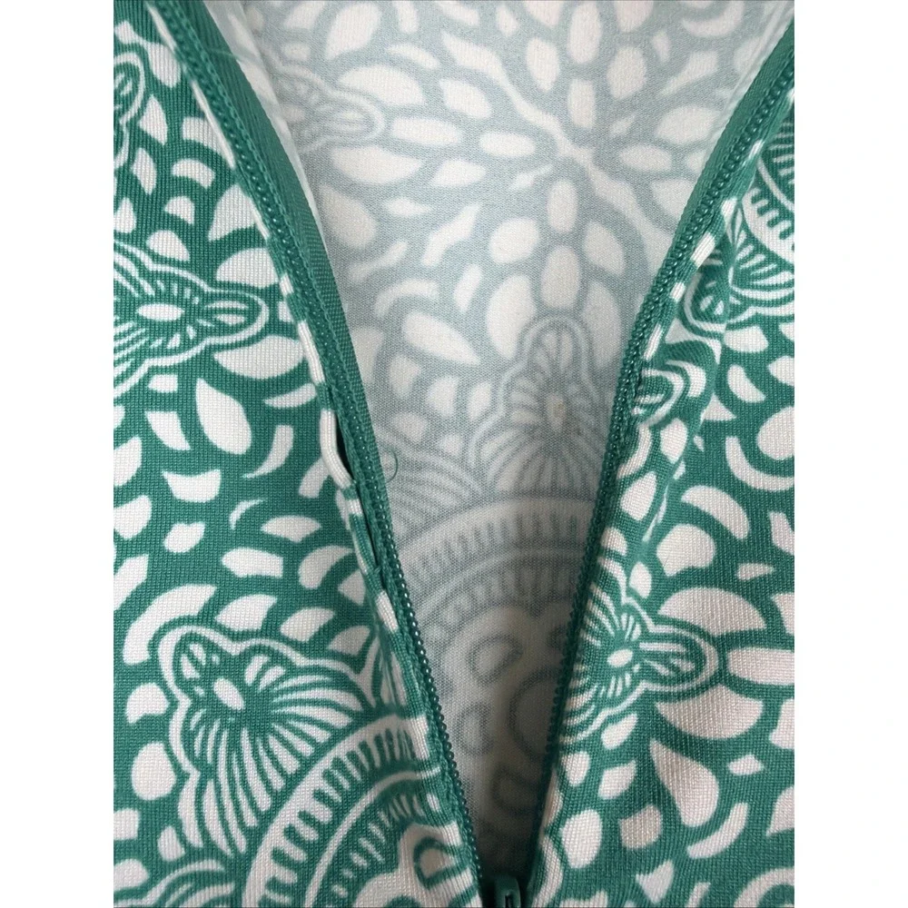 Soybu Dress Women's Size Small Green White Mock Neck Sport Quarter Zip Athletic